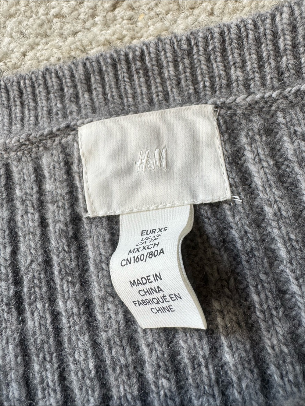 H&M Gray Ribbed Midi Sweater Dress classy modern elegant soft - y2k - Picture 2 of 2